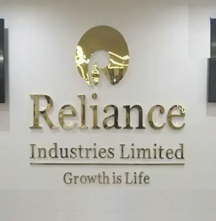 Gold titanium corporate letter signage